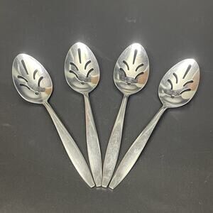 Stanley Roberts Eileen Stainless Steel Japan Slotted Serving Spoons Set of 4